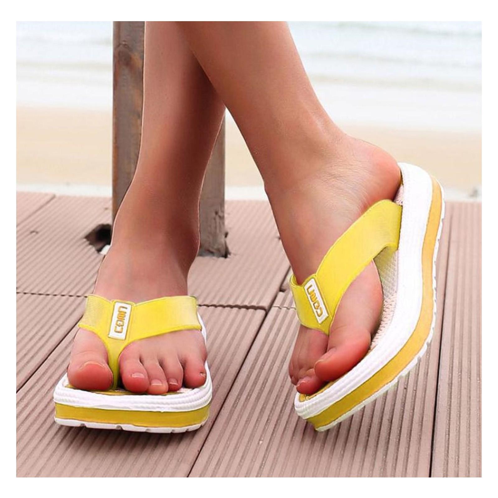 

Летние пляжные туфли на толстой подошве с радужной подошвой на наклонном каблуке, женские тапочки