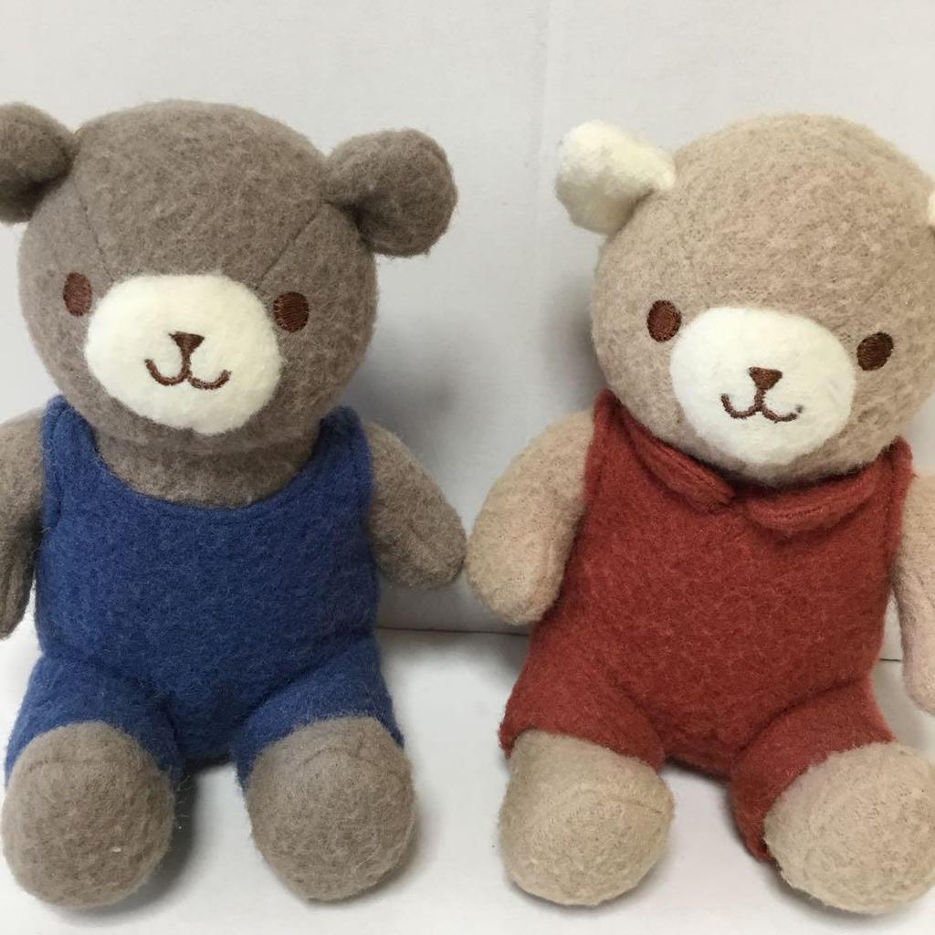 [USED] Mother Goose Forest Bear Teddy Bear Pair Plush Toy
