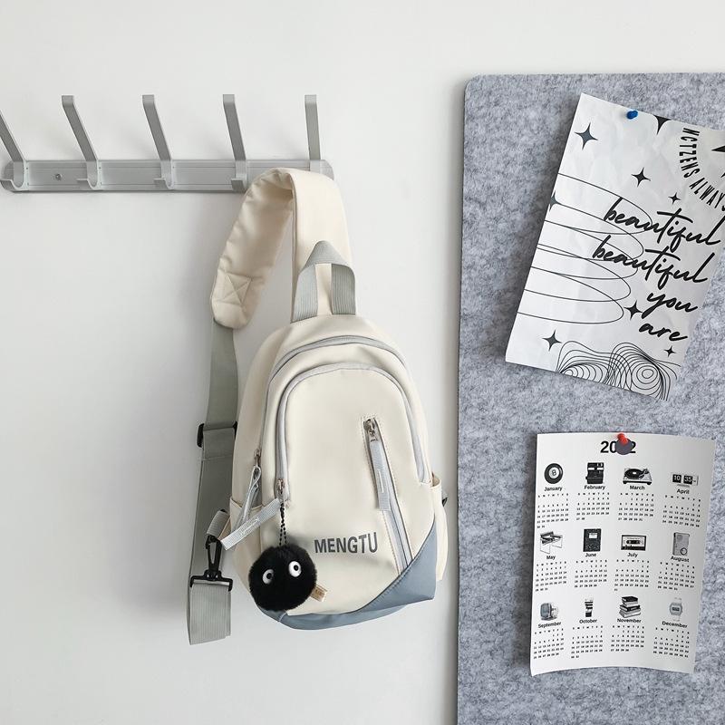 

Crossbody bag girls new versatile ins niche fashion Korean version light breast bag men s casual trend shoulder bag single package серый