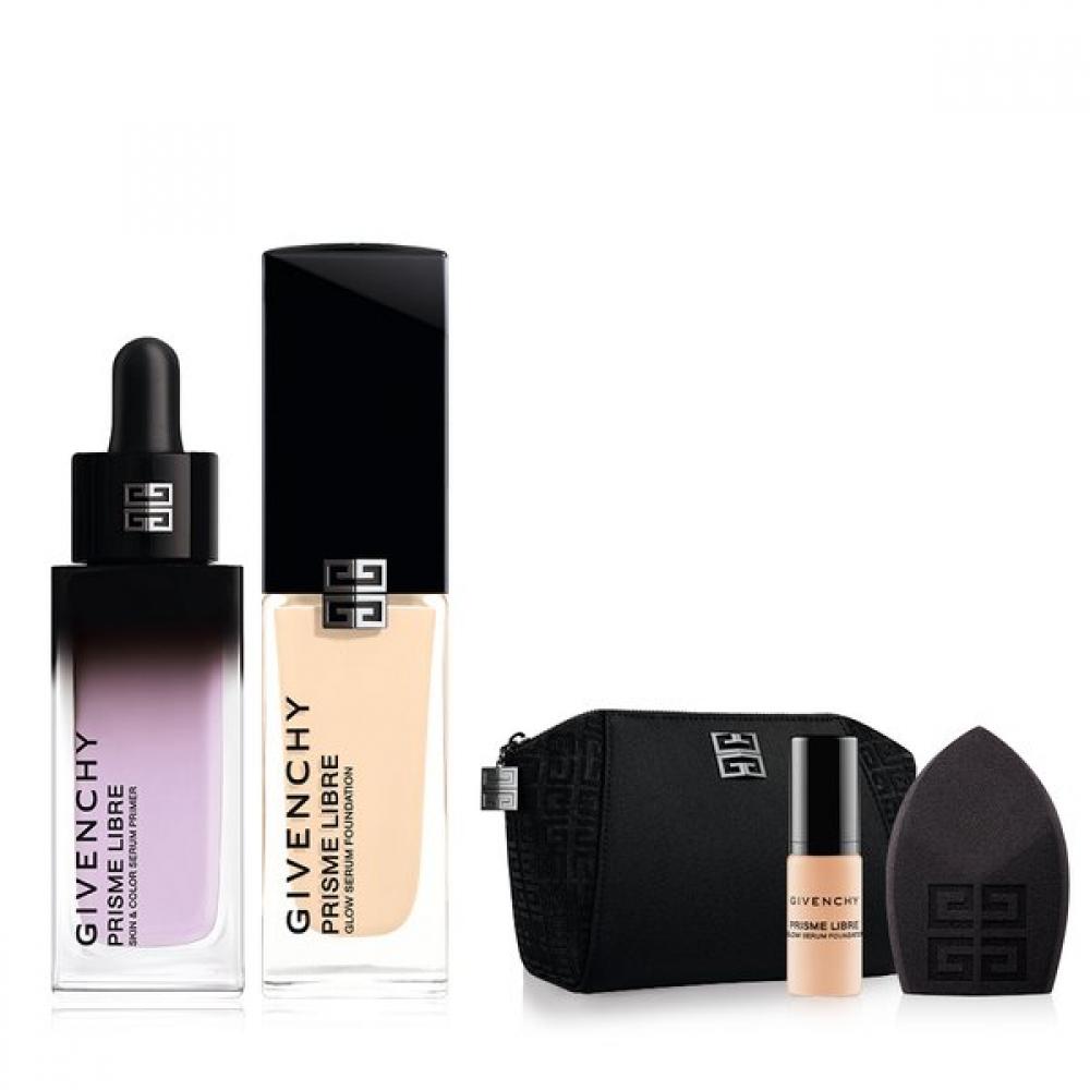 Givenchy Serum Primer   Foundation Duo Set  + Foundation Blender + Serum Foundation 5ml 0.5n + Black Pouch Gift purple/0C