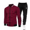 Men's Two-piece New Autumn and Winter Outdoor Sports Training Top+casual Pants, Fashionable Zipper Round Neck Top