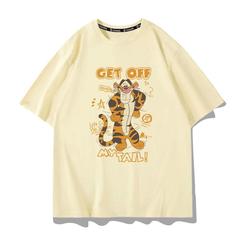 

Tigger Joint Shortsleeved Unisexs 2025 New Tshirt Cotton Little Girl Top Loose Clothes S