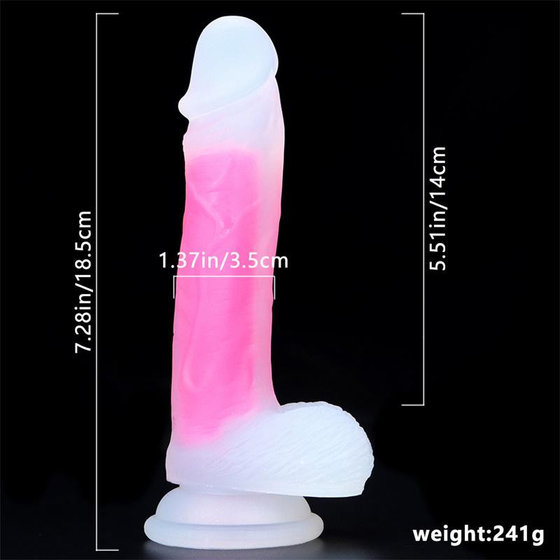 Ženské dildo Silikonové produkty Simulace Dospělý Malý Průhledný Svítící Měkké Sexuální Hračky