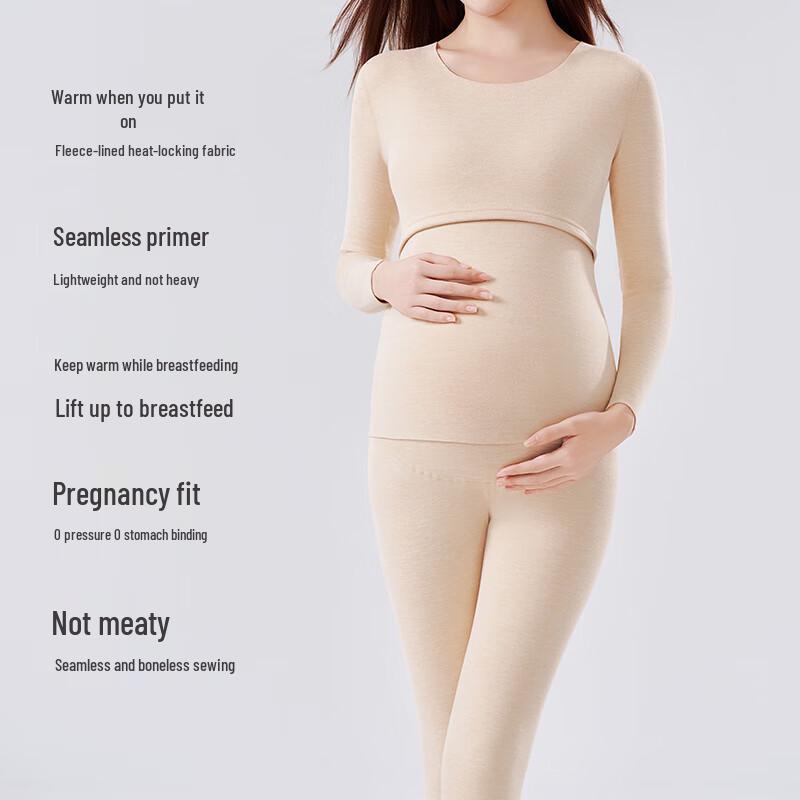 Odifen Women's Maternity Cashmere Silk Thermal Set