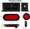 2Pcs Steel Trailer Light Housing Kit w/6' Oval LED Tail Lights & 2' Round Side Markers, Red, 10+4 LED, with Grommets & Connector