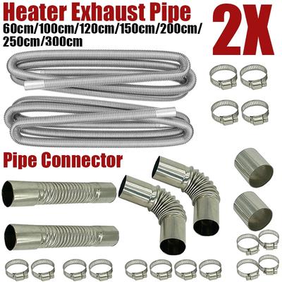 Air Diesel Parking Heater Stainless Steel Exhaust Pipe Tube Gas Vent Hose +Aluminum Foil Sleeve With Hose Clamp For Car Amagi