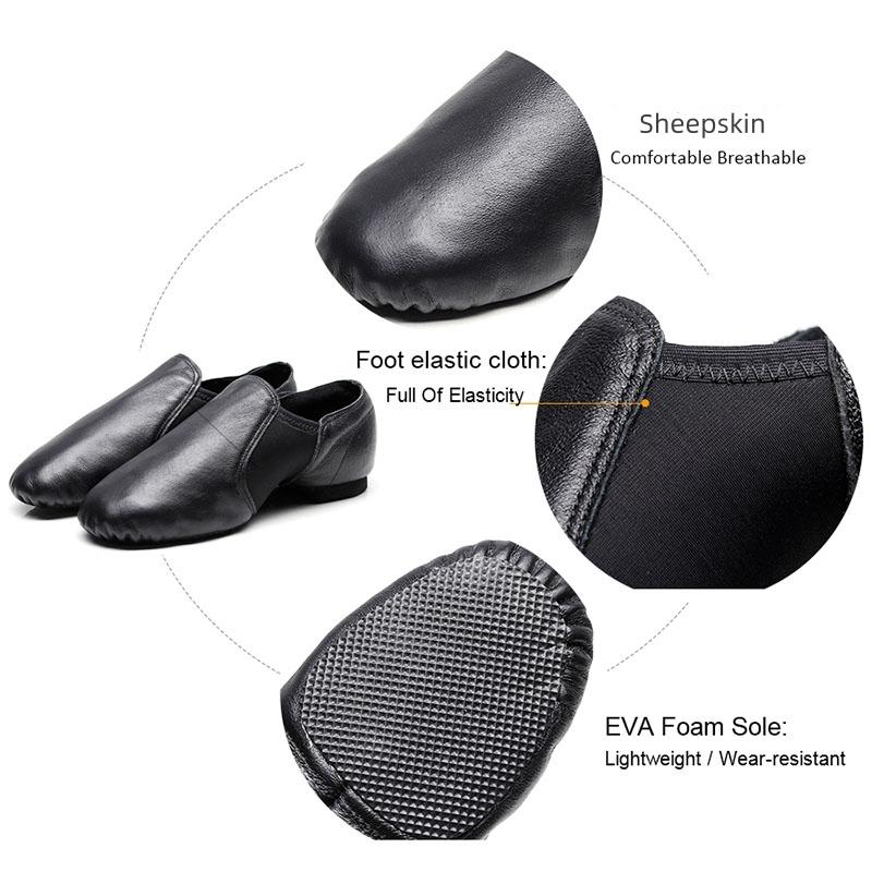 Genuine Leather Jazz Dance Shoes Children Shoes for Men and Women Salsa Dance Neo Arch Slip on Jazz Shoes Ballet Belly
