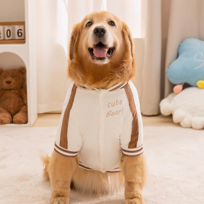 In Autumn and Winter, Medium and Large Dogs, Dog Clothes, Cute Bears, Golden Retrievers, and Warm Baseball Clothes.