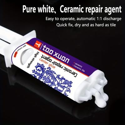 1 Stück Keramik-Reparaturmittel - Super Starkes Wasserdichtes Dichtmittel für Schnelle Reparaturen an Keramik, Waschbecken, Badewannen, Toiletten, Vasen, Fliesen