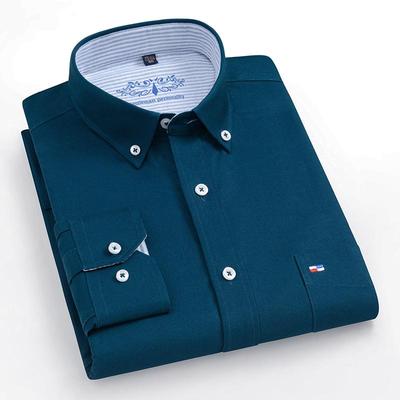Sinwoyan Pure Cotton Oxford Solid μακρυμάνικο ανδρικά πουκάμισα ελεύθερου χρόνου καλής ποιότητας με τσέπη στο στήθος