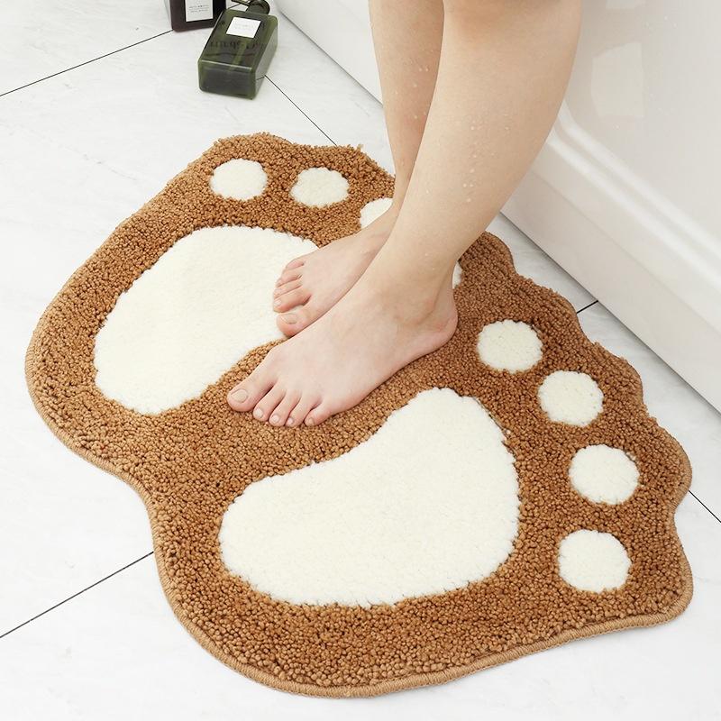 Cute Flocking Carpet  Door Mat Carpet Floor Rug Anti Slip Bathroom Rug Foot Pad