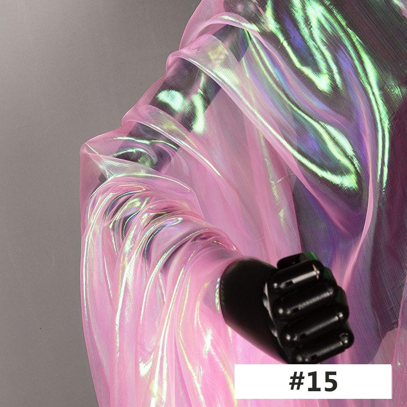 Laser Farbverlauf Organza Stoff Kleid DIY Handgemachtes Kleidungsstück Stoff Weiches Garn Bühnenhintergrund Dünner Stoff Nähen Farbverlauf Tüllstoff