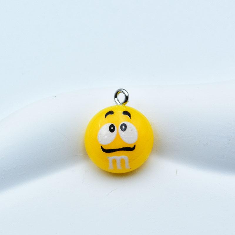 Colorful Food Toy Keychain: Cartoon Resin Chocolate Bean Pendant for DIY Jewelry Accessories