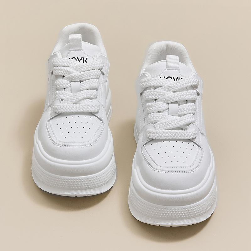 Fashion Thick-soled Inner Height-increasing Board Shoes Women's New Versatile Student Casual Tide White Shoes Single Shoes