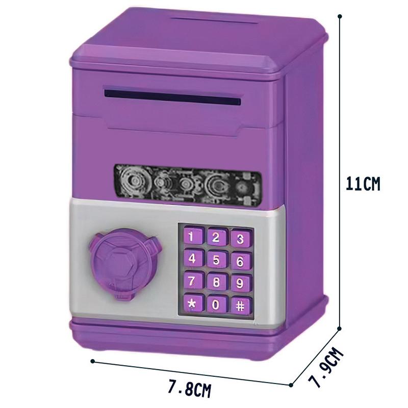 Automatischer Mini-Safe Münzen Bargeld Sparen Spardose Passwort Zähler Code Schlüsselschloss Münzbank Geldautomat Kind