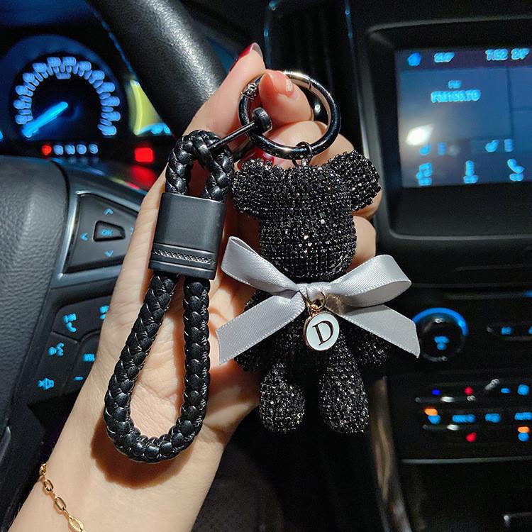 

Металлический милый брелок-подвеска в виде медвежонка с мерцающими бриллиантами, идеальный аксессуар для ключей StyleA