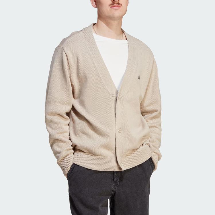 Adidas Originals Trefoil Rifta Oversized Intarsia Long Sleeve Knit Cardigan Men Tops Off-White IM4649