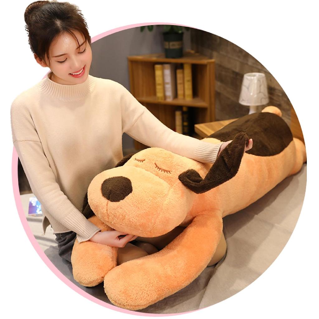 Stylish Soda Plush Cat Body Pillow, Dachshund, My Choco (Brown, 130cm)