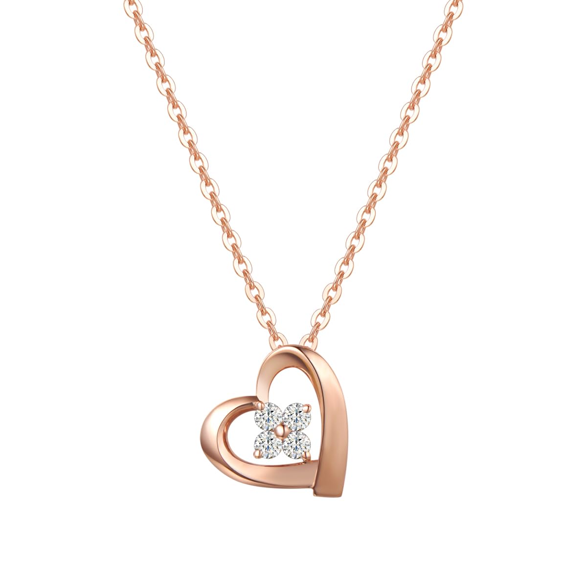 

Діамантове намисто K18 Pink Gold Lab Grown Diamond Heart Pendant Day Різдво День Народження Ювілей Подарунок Подарункова упаковка включена [FANCIME] Жіночі