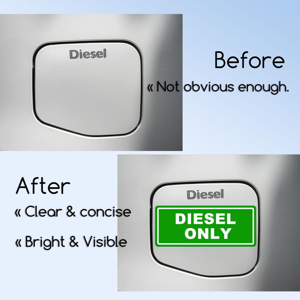 10Pc Diesel Only And Gasoline Only Stickers For Fuel Tank | Vinyl Waterproof And Sunburn Resistant Diesel Only & Gasoline Only Decals For Fuel