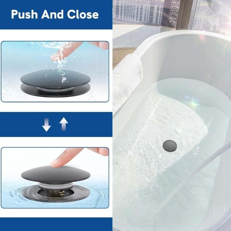 Brass Bathtub Stopper Push Type Bounce Cores Shower Drain Hair Catcher Universals Bath Tub Drain Stoppers Drain Plug