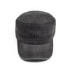 Men's Vintage Washed Cotton Flat Top Hat Sunshade Duckbill Cap for Outdoor and Military Use
