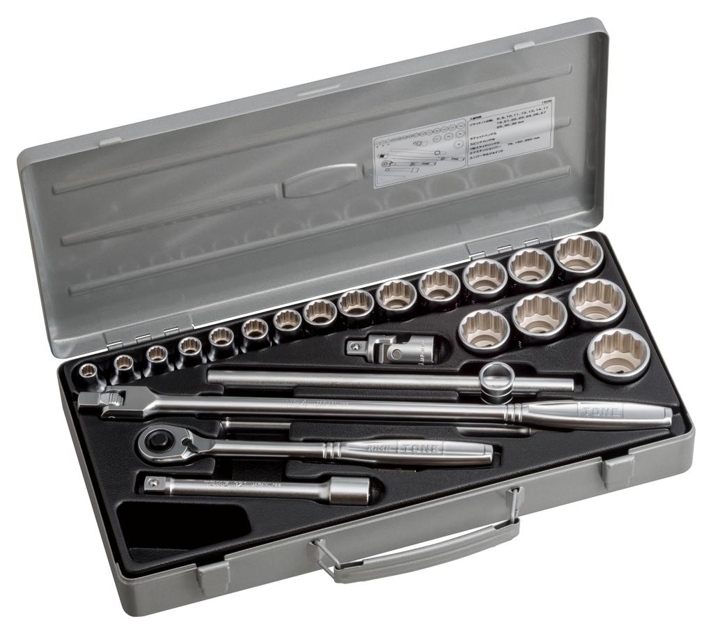 TONE Socket Wrench 25 Silver Set, 12.7mm (1/2") Drive, 160M, Pieces,