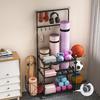Yoga Mat Storage Rack Carbon Steel Home Gym Storage Rack Organizer with 360 Degree Wheels Black
