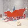 4pcs/set Removable Xmas Santa Sleigh Statue Decorative Christmas Scooter Ornament  Fairy Garden