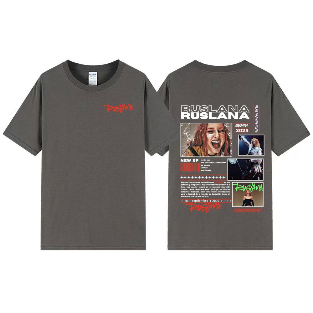 Singer Ruslana Album Tour 2025 Merch T Shirts Men Women's Clothing Fashion Aesthetic Gothic T-shirt Hip Hop Casual Cotton TShirt