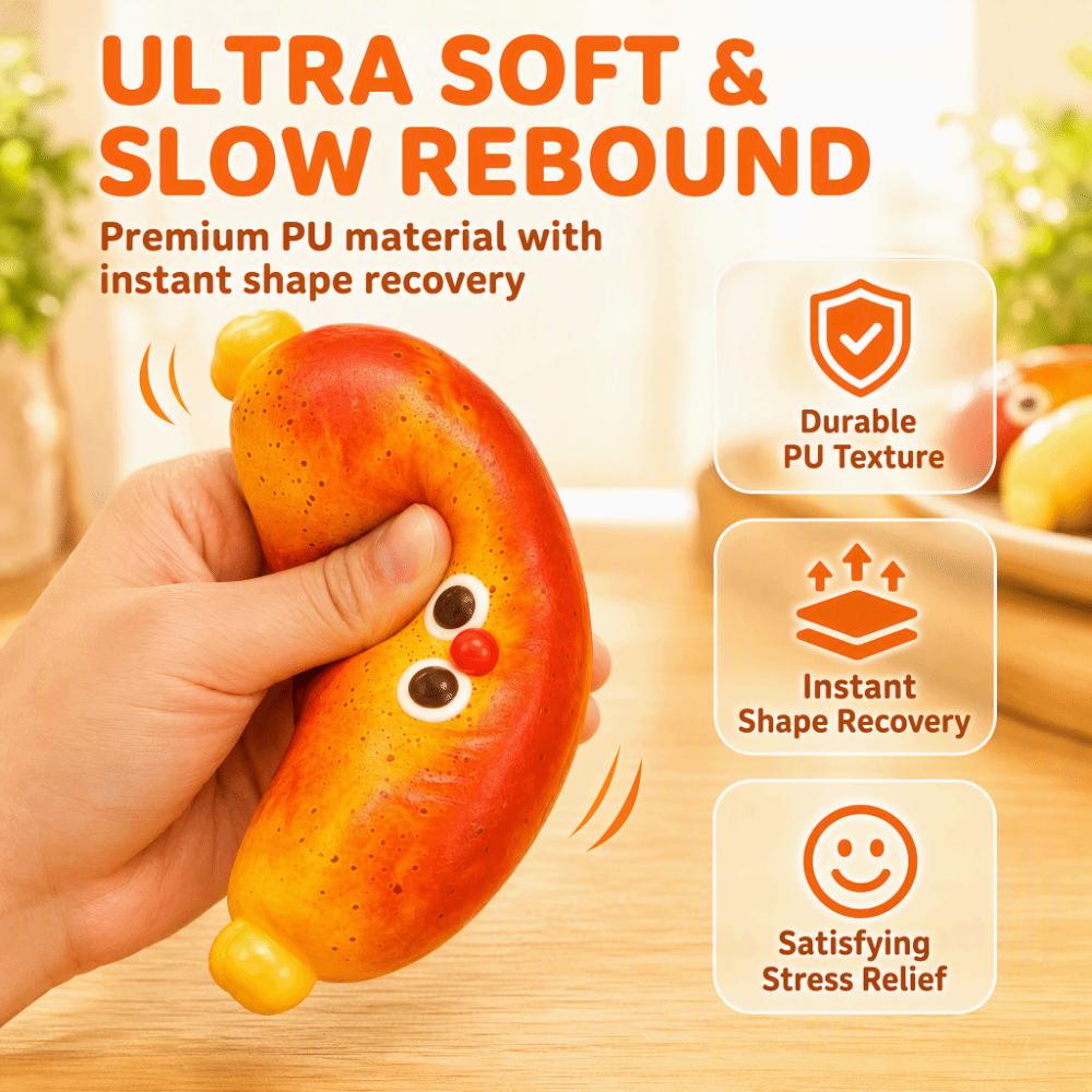 Slow-Rise Squeezable Toy Realistic Sausage-Style Fidget Toy Sensory Toy Squishy Toy Gifts