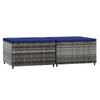 Garden Footstool with Cushions 2 pcs Grey Poly Rattan