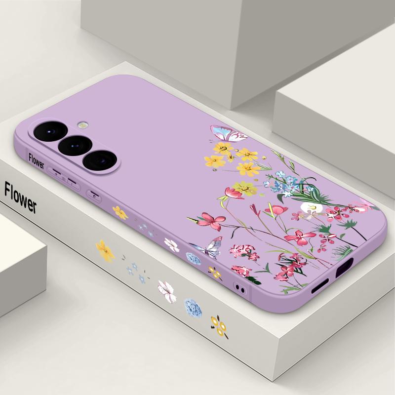 Soft TPU Case For Samsung Galaxy S24 S23 S25 FE S25 S22 Ultra A17 A56 A16 A55 A25 A15 A36 A35 A54 5G Small Flower Pattern Cover
