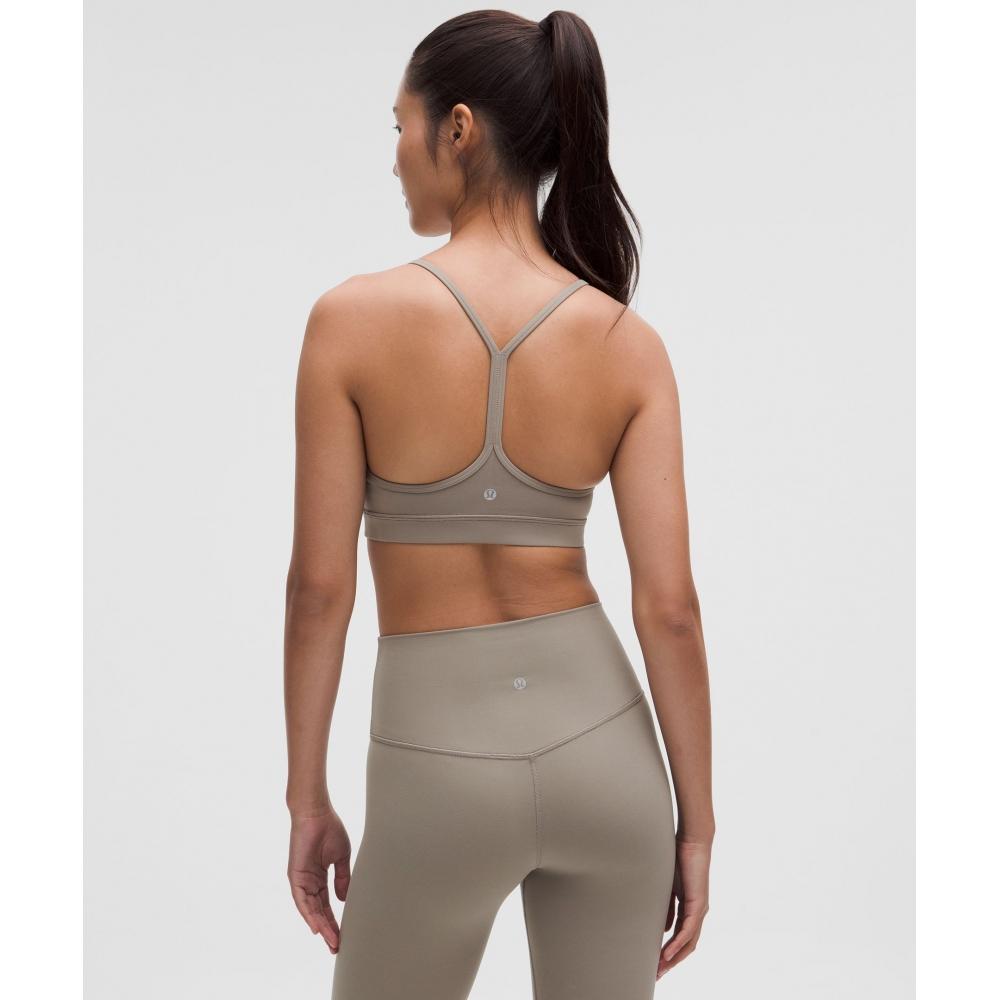 Lululemon Flow Y BrA Nulu  Light Support  A C Cups wArm Ash greY