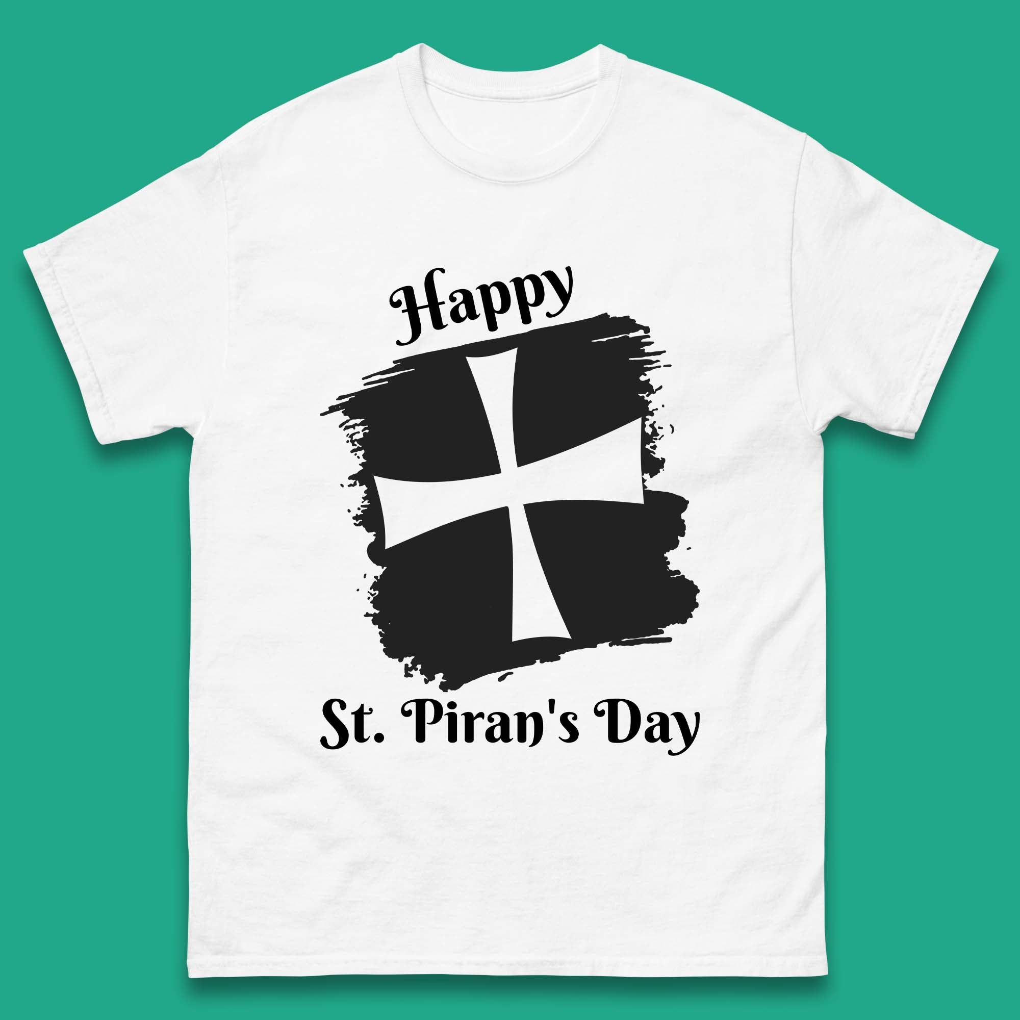 Saint Piran s Day Mens T-Shirt Womens Tops Tees 4XL