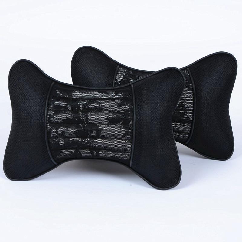 2Pcs Car Headrest Neck Pillows Rest Cushion Breathable Support Seat Accessories Auto Safety Pillow Four Seasons Universal Decor