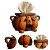 Halloween Pumpkin Tissue Box Holder with Eyes Halloween Toilet Paper Storage Case Container Pumpkin Tissue Box for Home Bathroom