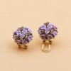 Romantic Ceramic Flower Rose Diamond Alloy Earrings Temperament Ear Buckle Exquisite Stud Earrings Jewelry Popular