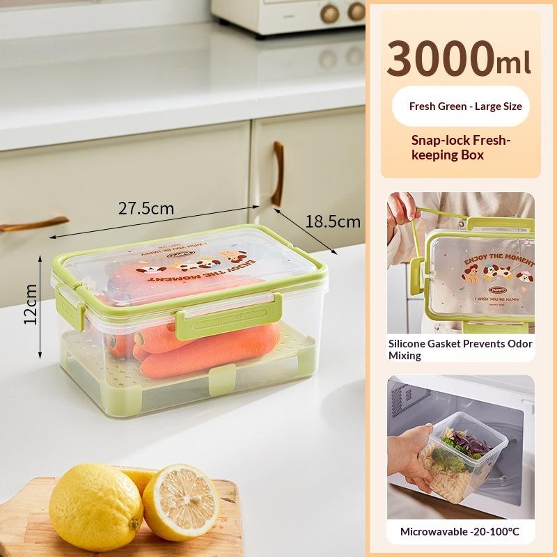 Heat Resistant Plastic Lunch Box Kitchen Fry Microwave Se Food Container Fruit Storage Shed Box Rectangular Divided Lid