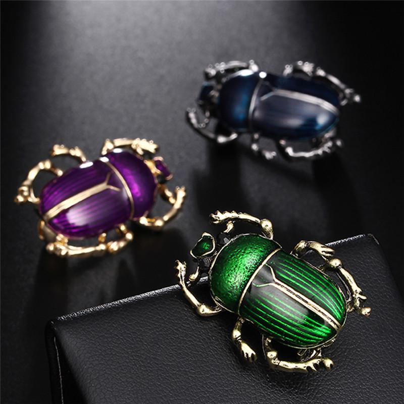 Vintage Lady Brooch Beetle Enamel Animal Insect Shirt Brooch Pin Women Jewelry