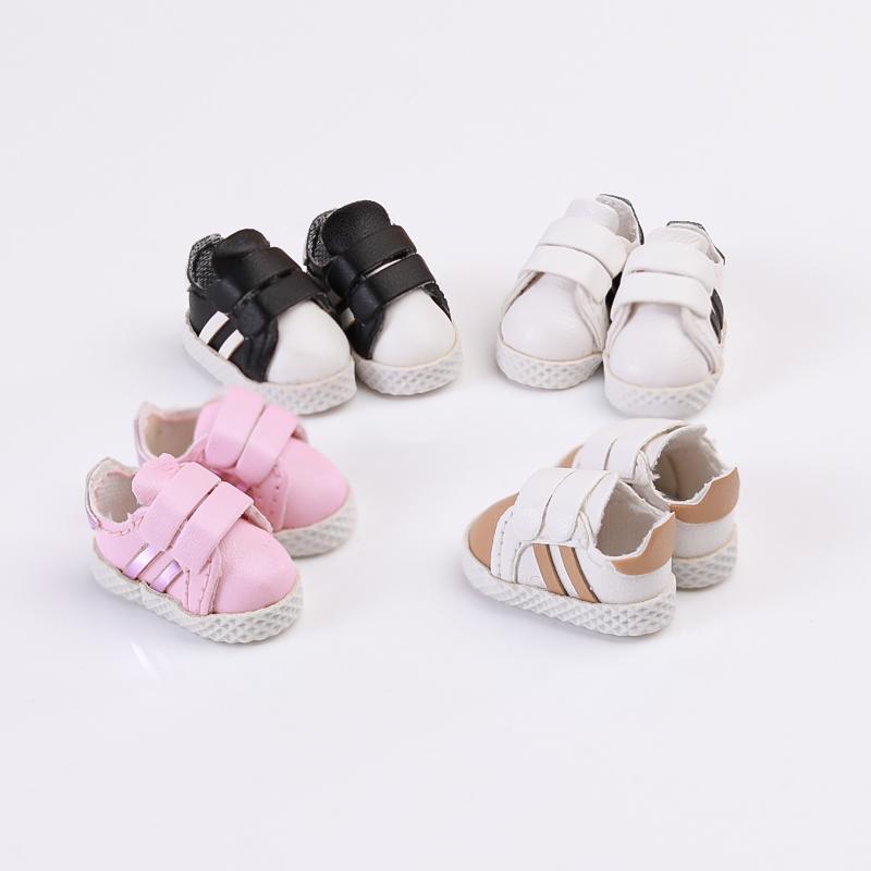 1 Pair of OB11 Doll Baby Shoes Parallel Bars Casual Sports Shoes 1/12 Bjd Doll Shoes Decoration Detachable Doll PVC Material