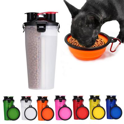 Pet Dog Food and Water 2 In 1 Safe Pet Travel Drink Water Bottle With Bowl