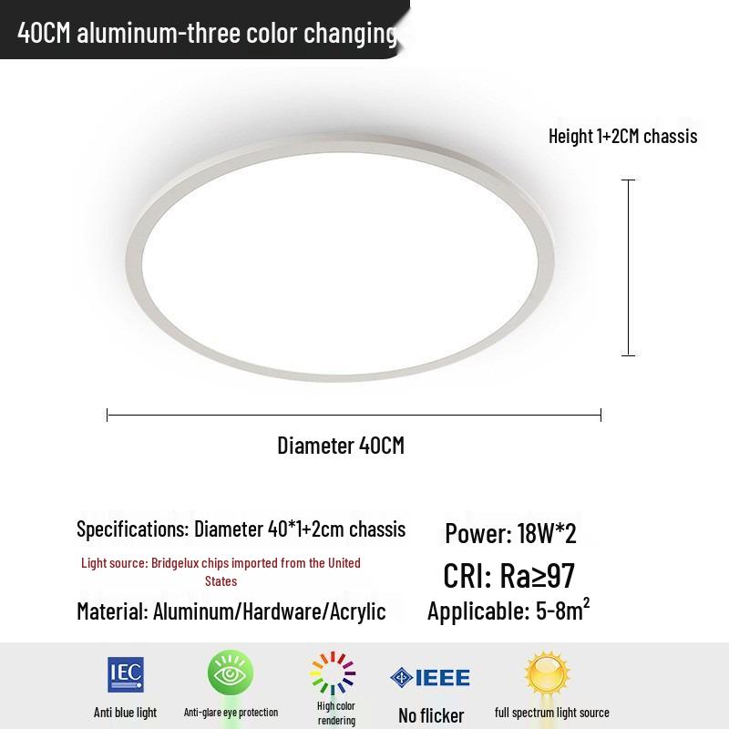 Ultra-Thin Minimalist Ceiling Lamp for Bedroom, Living Room, Corridor, and Children's Room