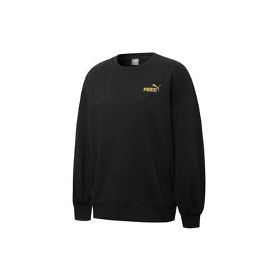 Sbk Logo Print Loose-Fit Sporty Pullover Sweatshirt Women Tops Black 537019-01