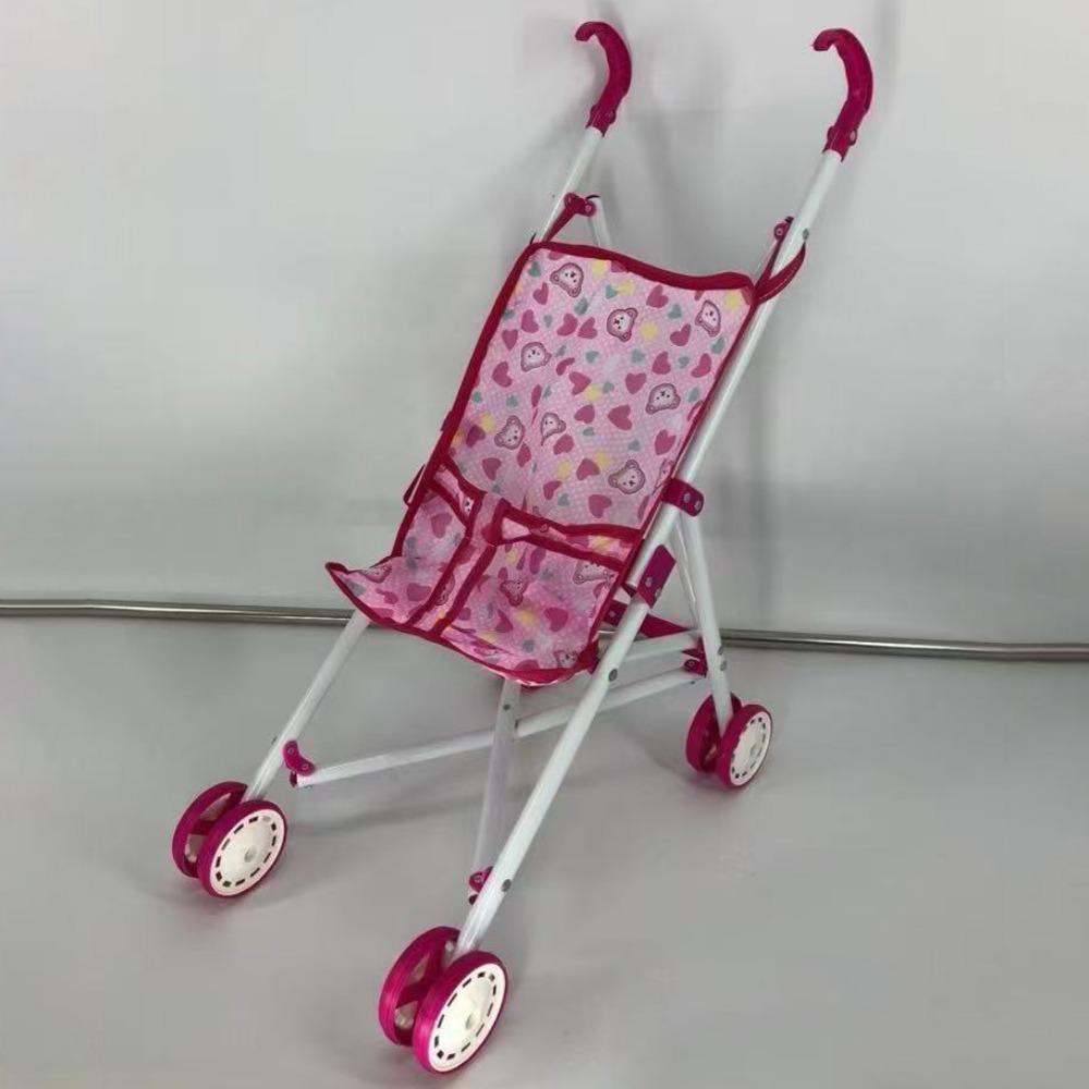 Foldable Dolls Pram Multicolor Doll Handcart Creative Baby Walker  For Boys Girls