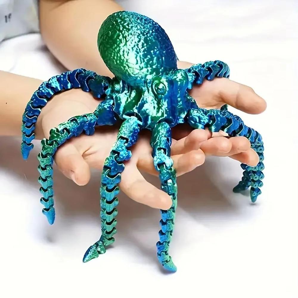 with Flexible Joints Octopus Figurine 3D Printed Animal Table Ornament New Squid Toy