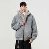 Unisex Winter Hooded Cotton Coat with Sable Collar, Thickened and Velvet-Lined for Warmth and Cold Protection