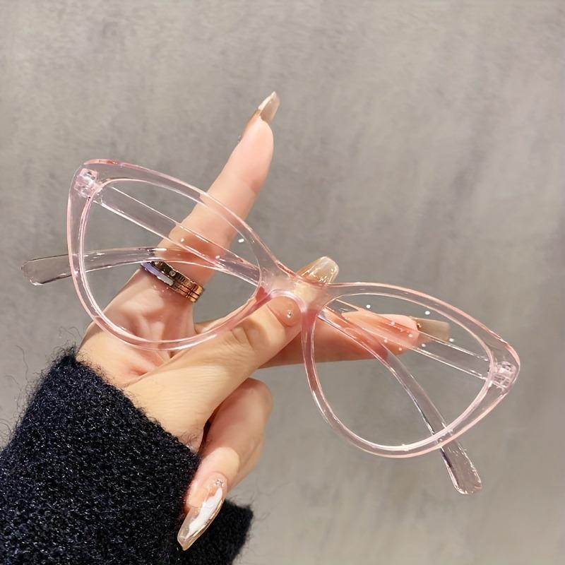 Minimalist Fashion Cat Eye Frame Glasses with Clear Lenses