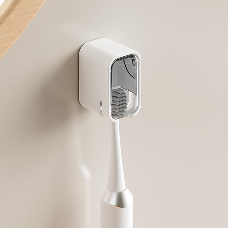 Dustproof Wall-mounted Toothbrush Holder Punch-free Bathroom Organizer For Electric Toothbrush Storage
