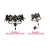 Collares Sexy Gothic Chokers Crystal Black Lace Neck Choker Necklace Vintage Victorian Women Chocker Steampunk